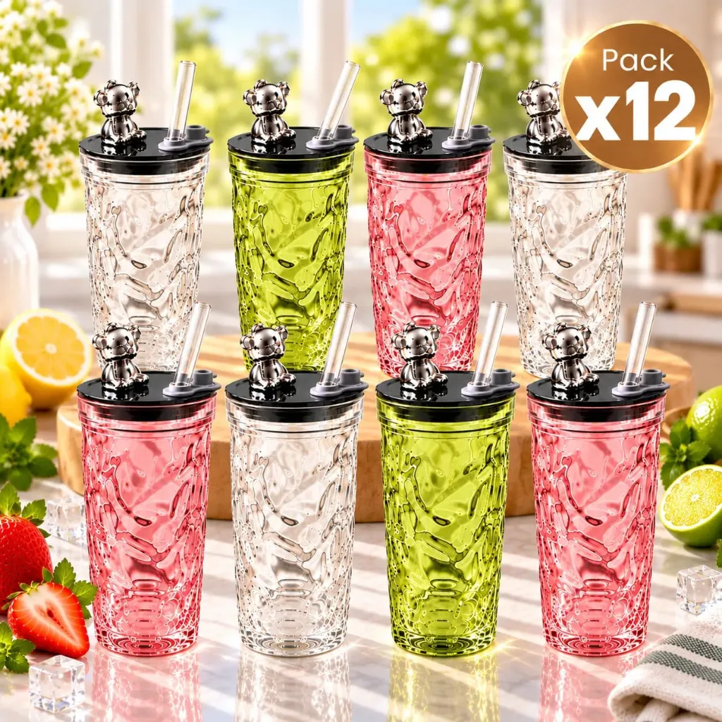 Pack x12 Vaso de Vidrio Osito 400ML