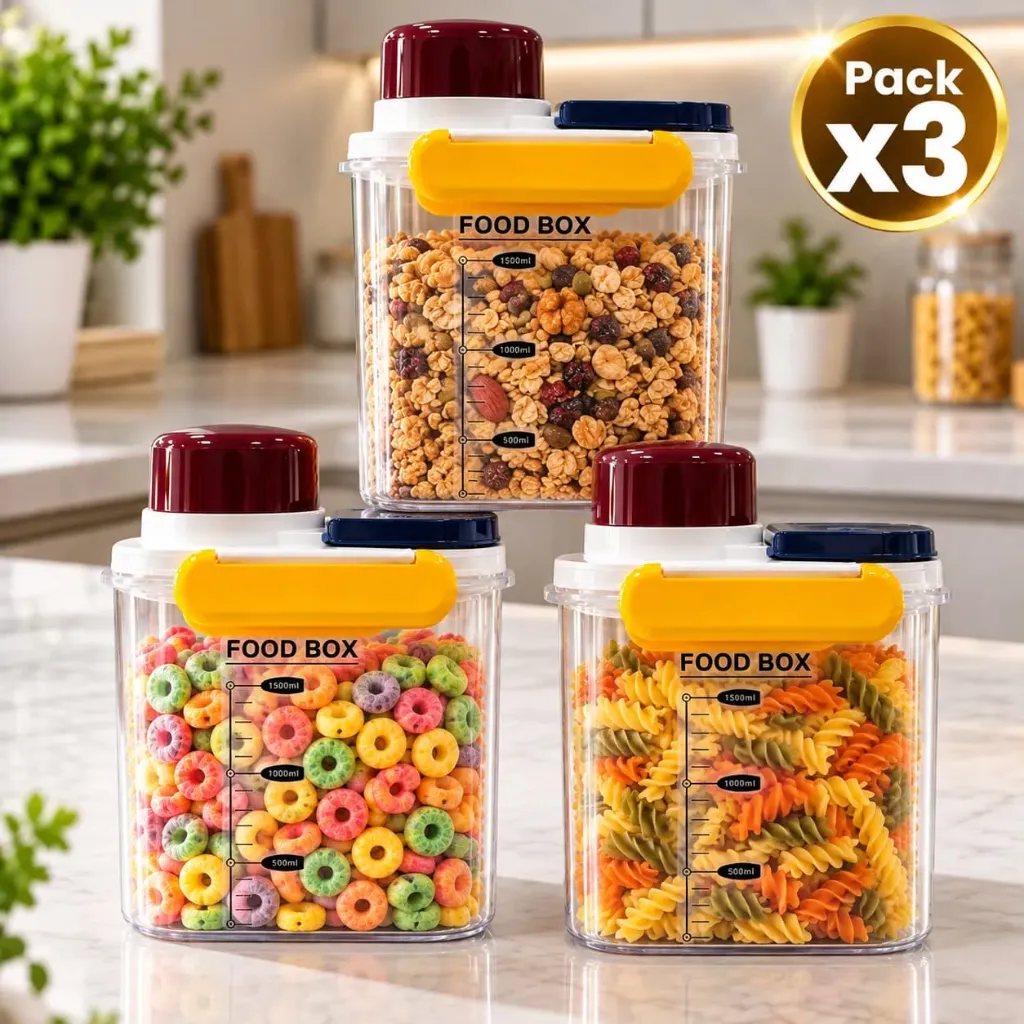 Pack x3 Organizador Acrílico Food Box 1500 ml