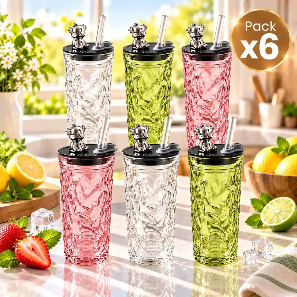 [PRO-00002] Pack x6 Vaso de Vidrio Osito 400ML