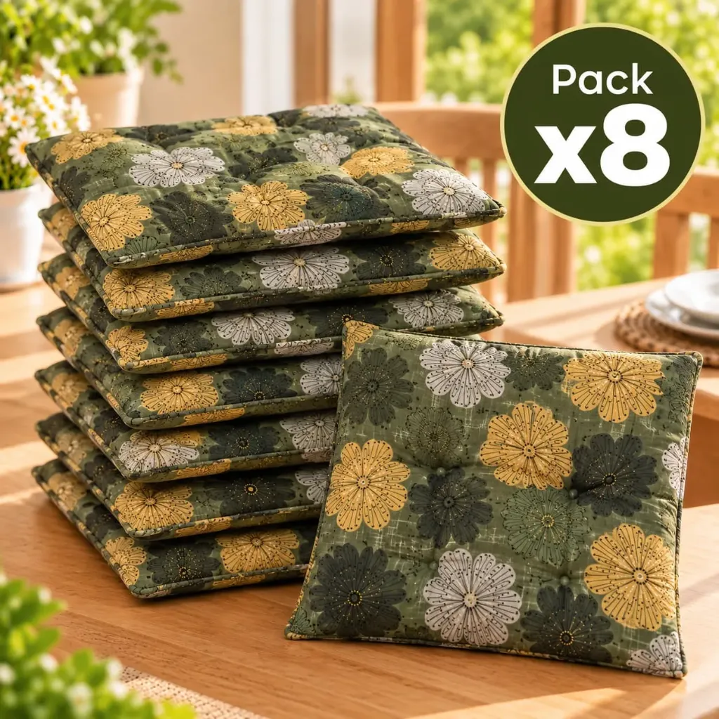 Pack x8 Cojín para Silla Floral