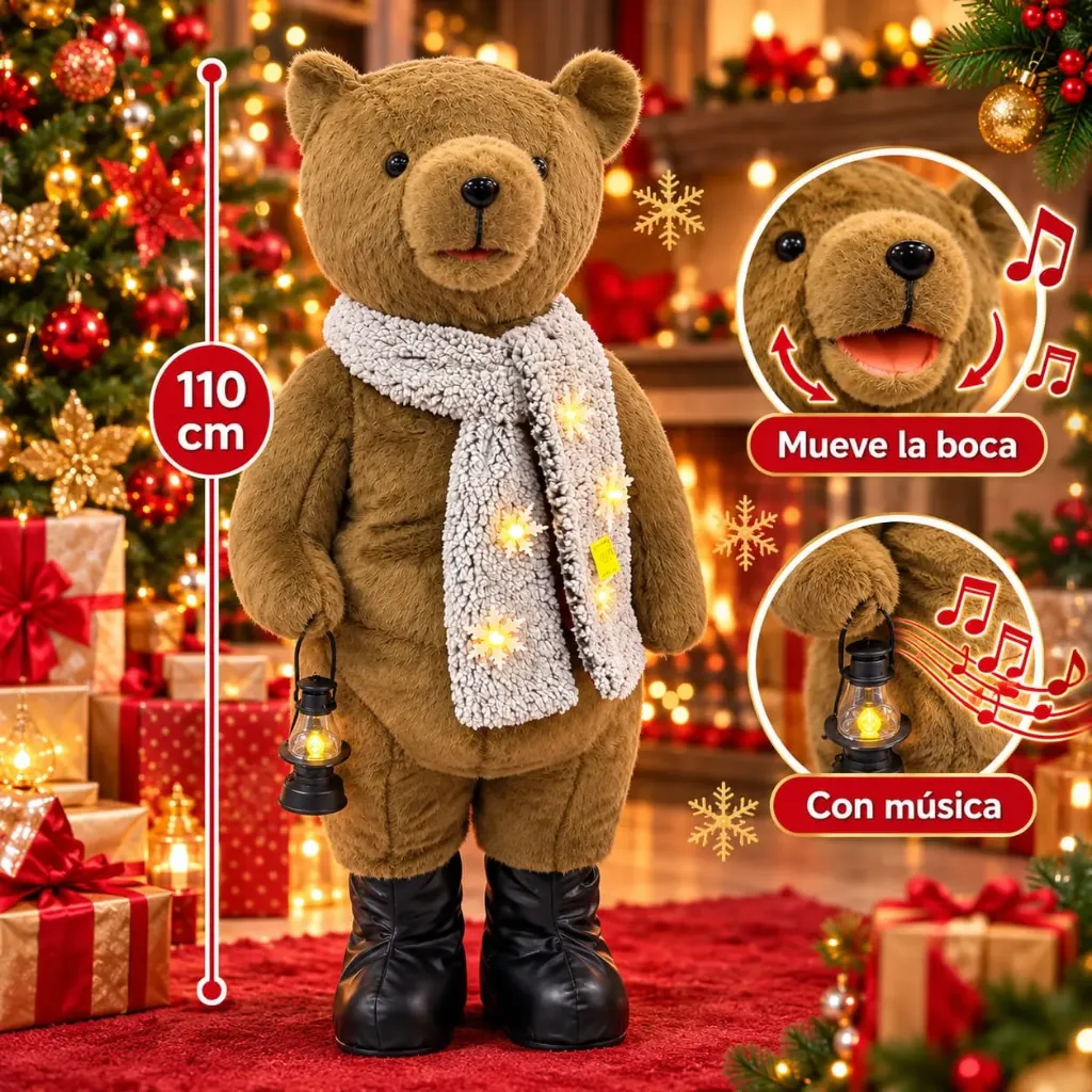 [NAV-00001] Oso Navideño Musical 110 cm
